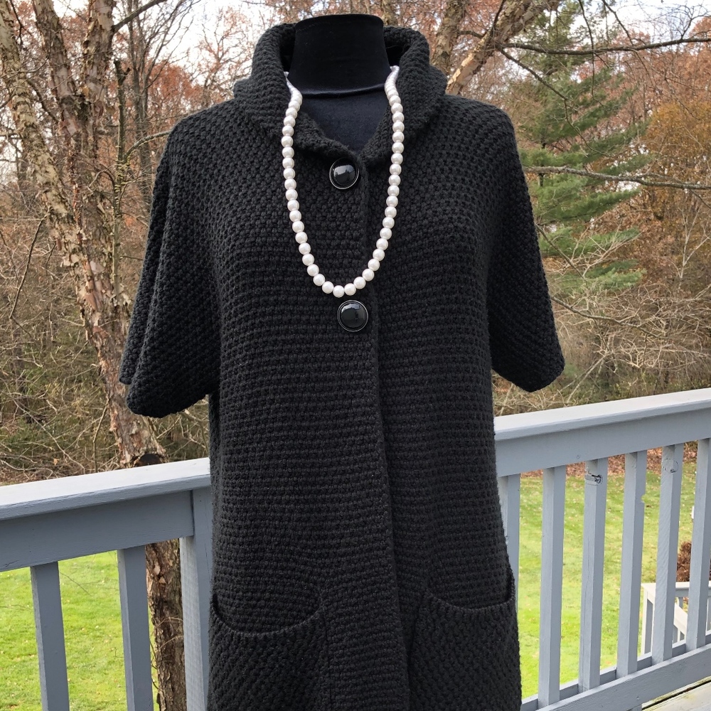 Chico’s Black half sleeve cardigan sweater